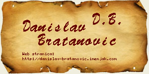 Danislav Bratanović vizit kartica